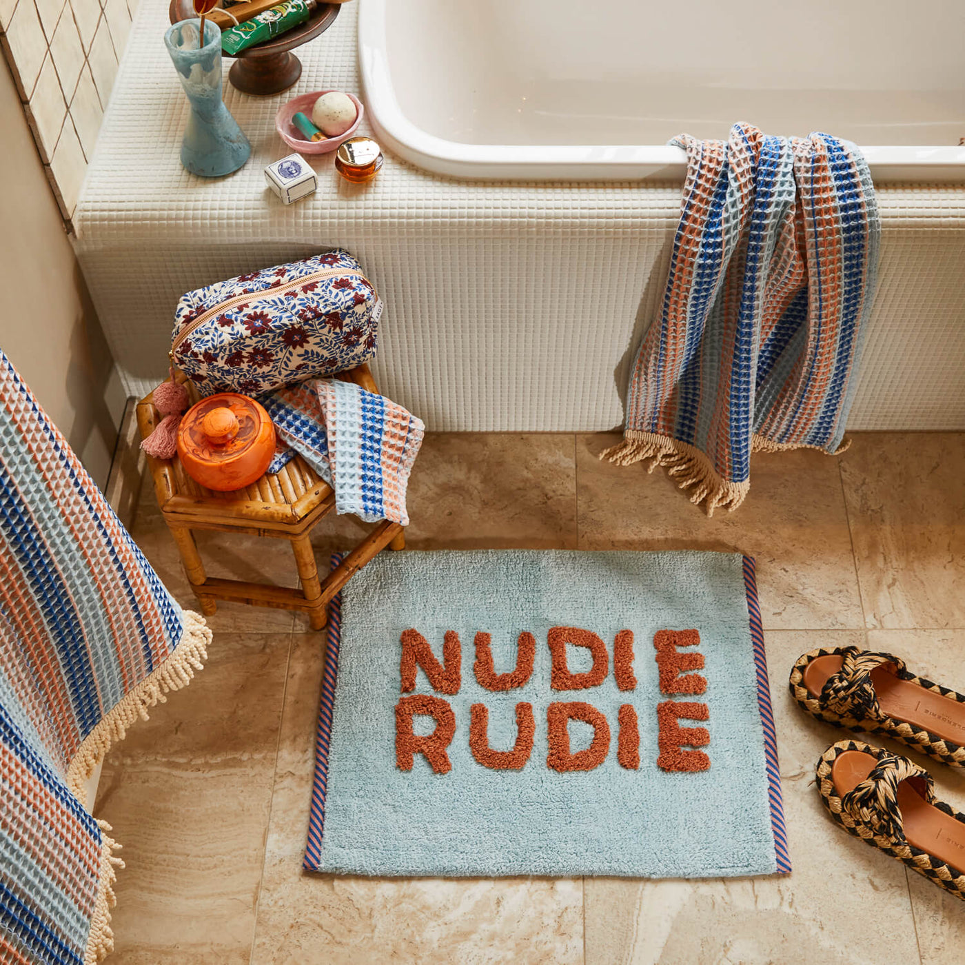 Kanti Waffle Towel Range - ultramarine