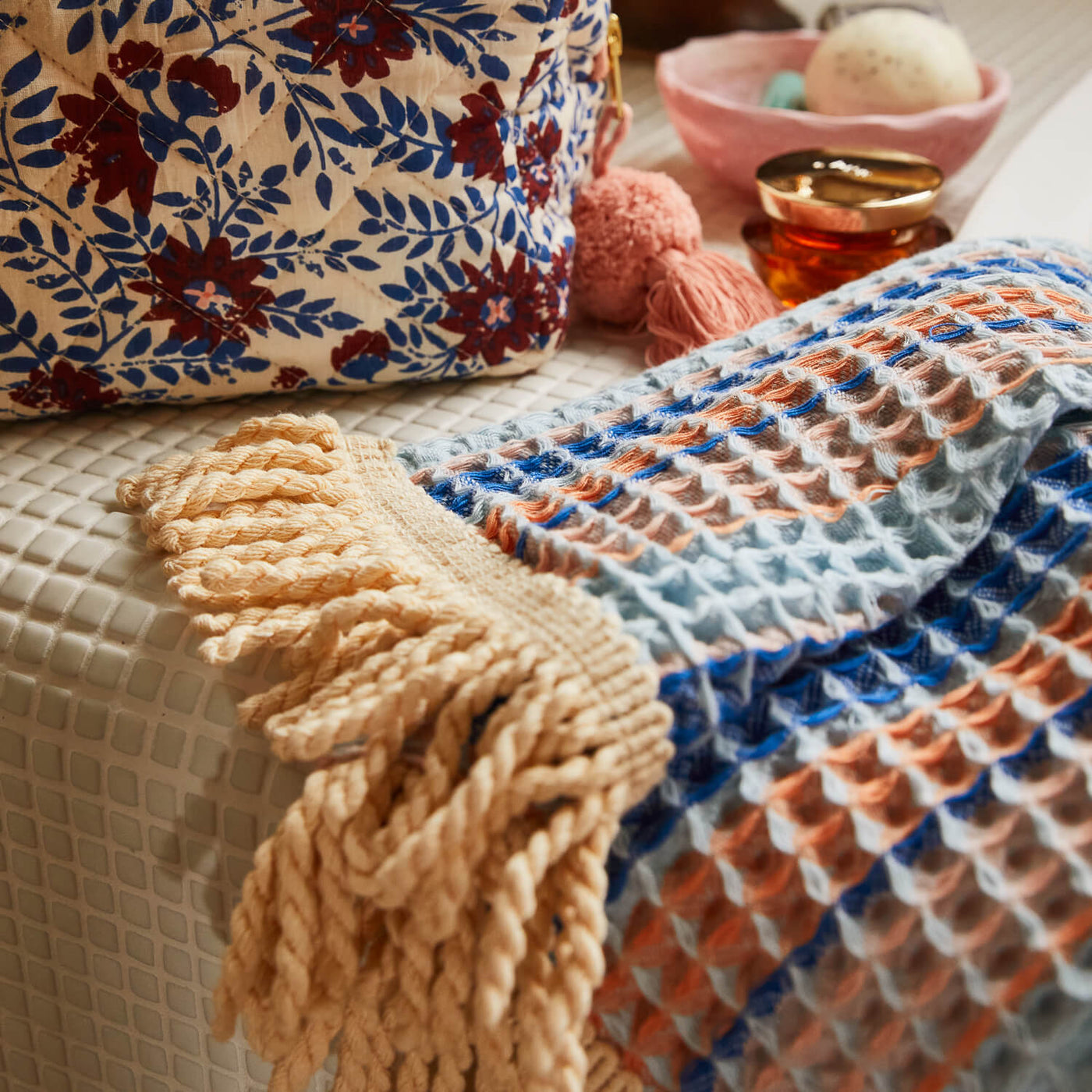 Kanti Waffle Towel Range - ultramarine