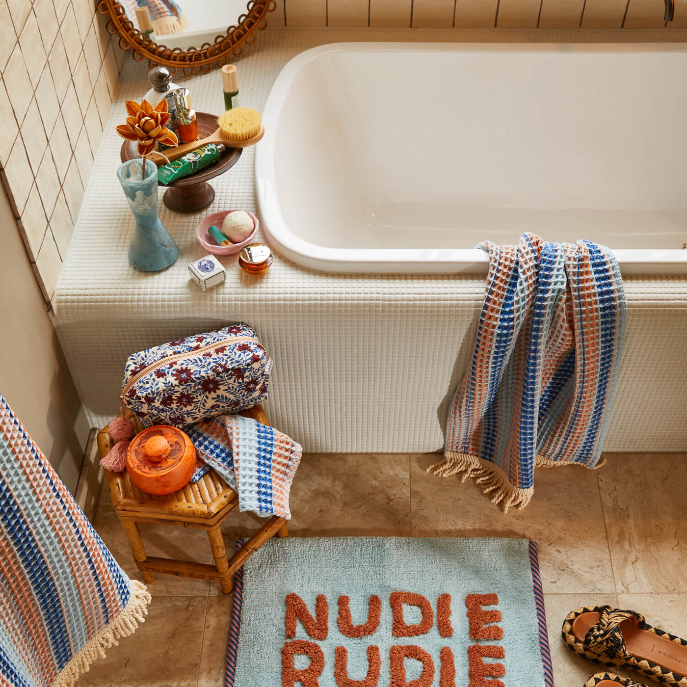 Kanti Waffle Towel Range - ultramarine