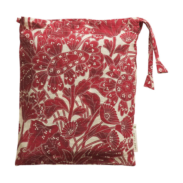 Lucia Linen Euro Pillowcase Set - Crimson