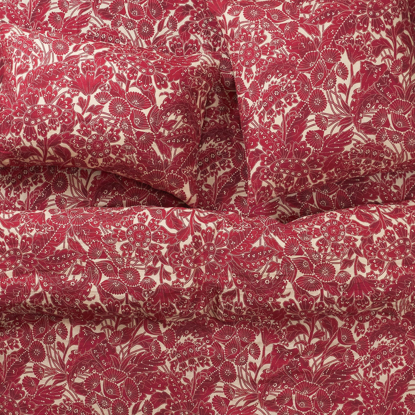 Lucia Linen Quilt Cover - Crimson