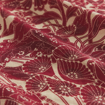Lucia Linen Quilt Cover - Crimson