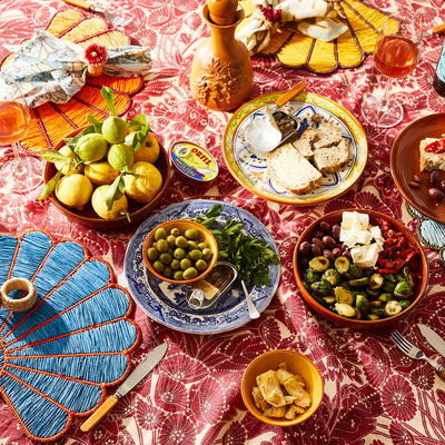 Lucia Round Table Cloth - Crimson