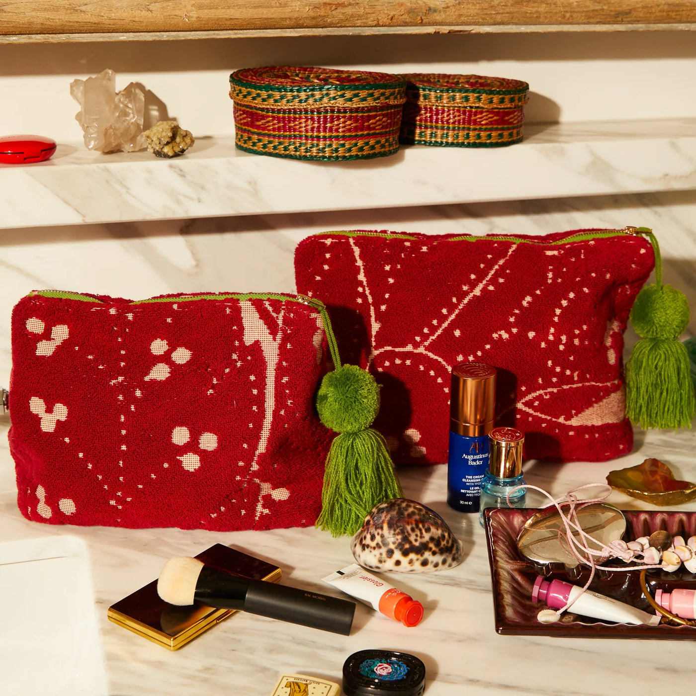Lucia Terry Pouch - Crimson