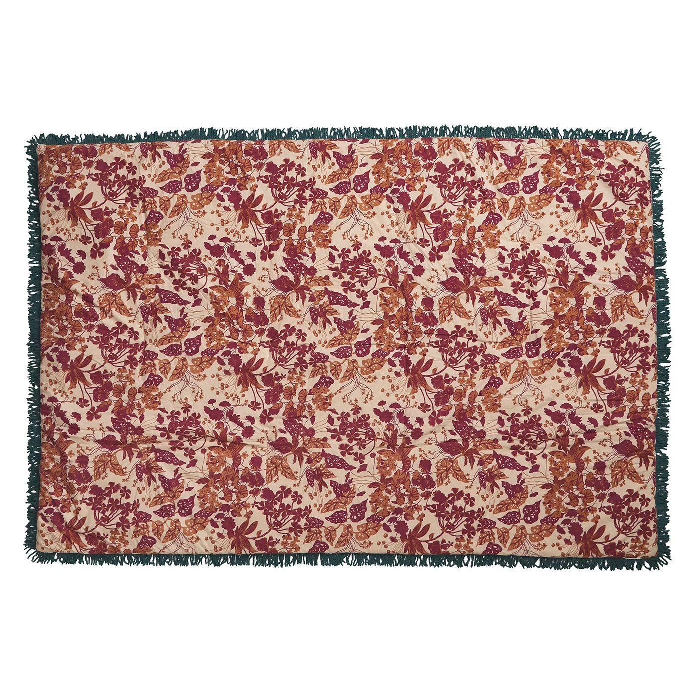Mallorie Velvet Blanket back (red and orange flower print)