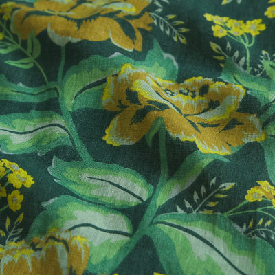 closer look of margot table cloth in forest
