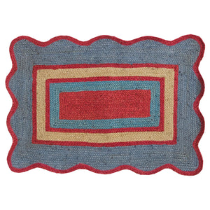 Melvie Jute Mat - Cerulean