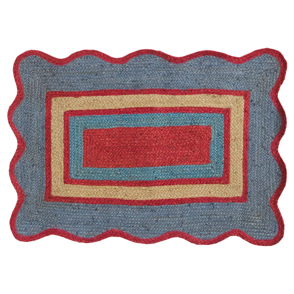 Melvie Jute Mat - Cerulean