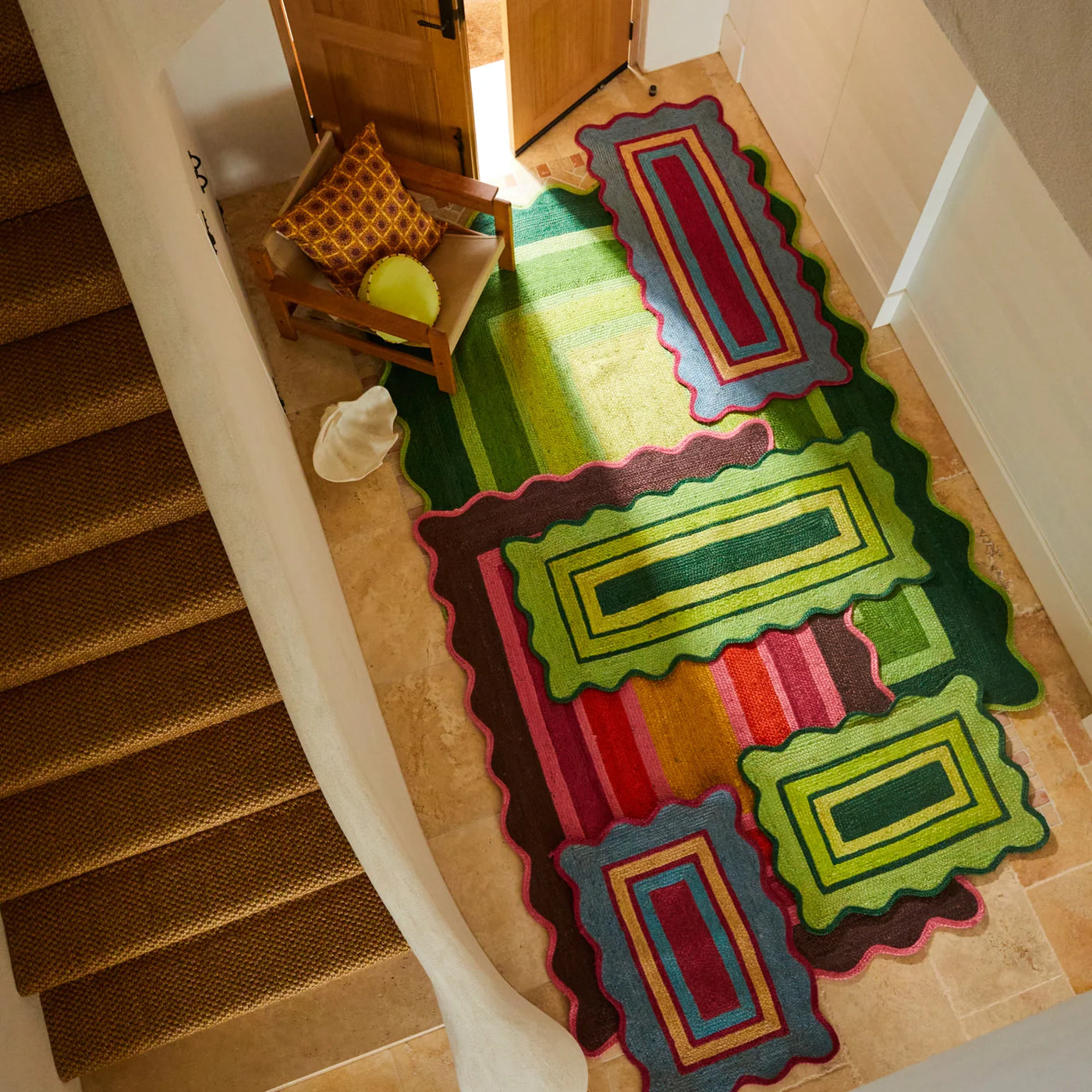 Melvie Jute Mat - Key lime