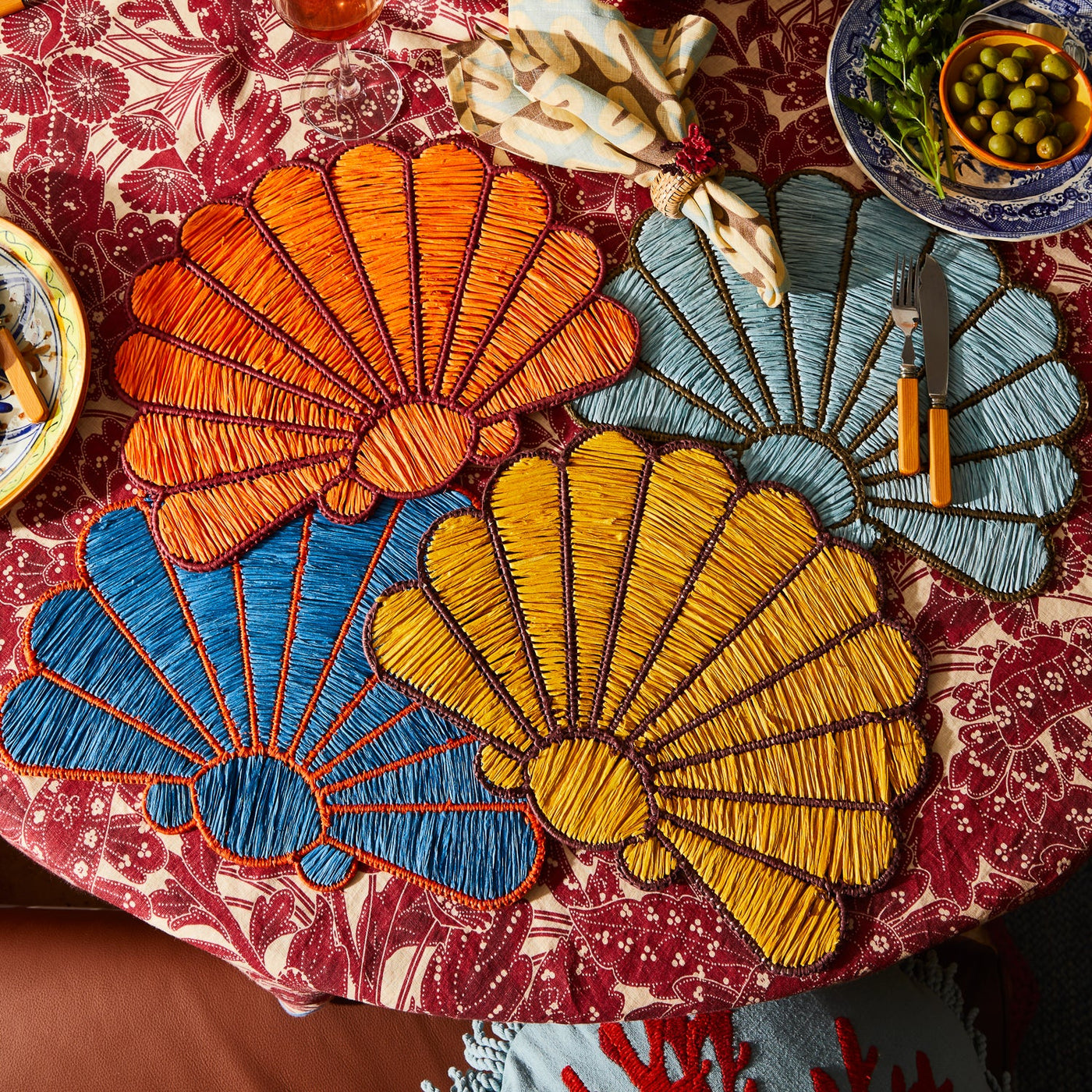 Mia Placemat Set - Azure