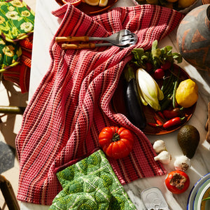Selene Stripe Tea Towel - Hibiscus