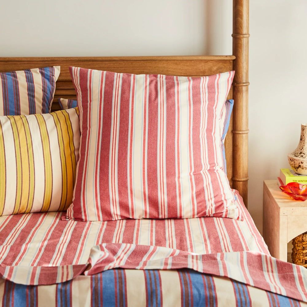 Selene Cotton Euro Pillowcase Set - Crimson