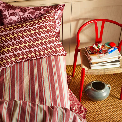 Selene Cotton Sheets - Flat Sheet Crimson