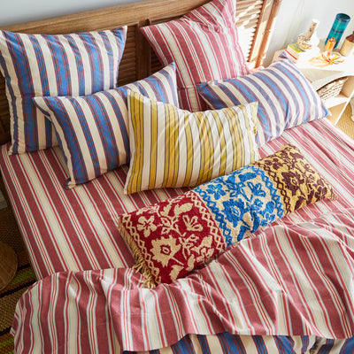 Selene Cotton Sheets - Flat Sheet Crimson