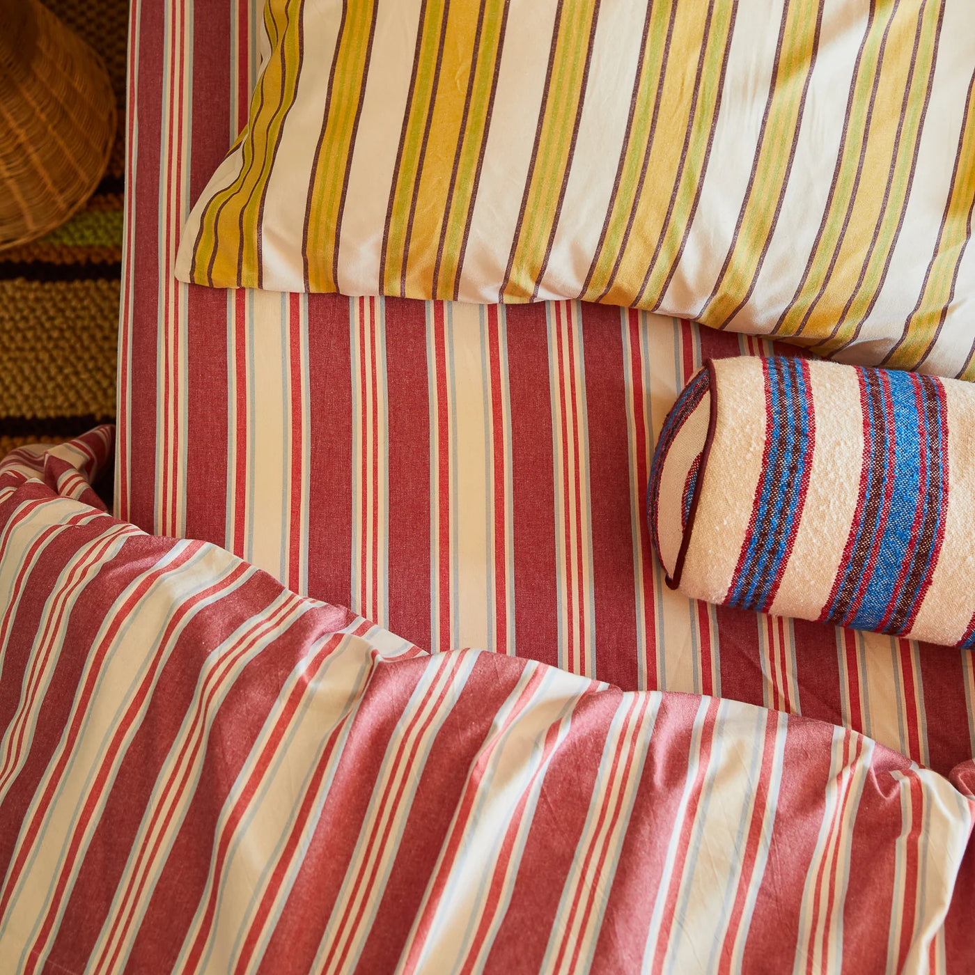 Selene Cotton Sheets - Flat Sheet Crimson