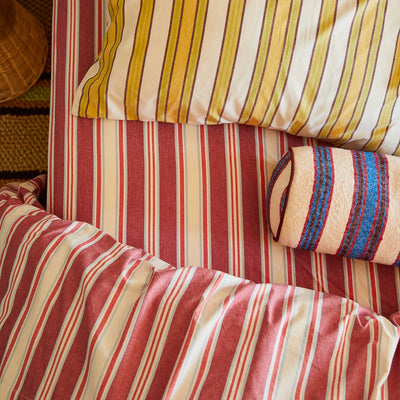 Selene Cotton Sheets - Flat Sheet Crimson