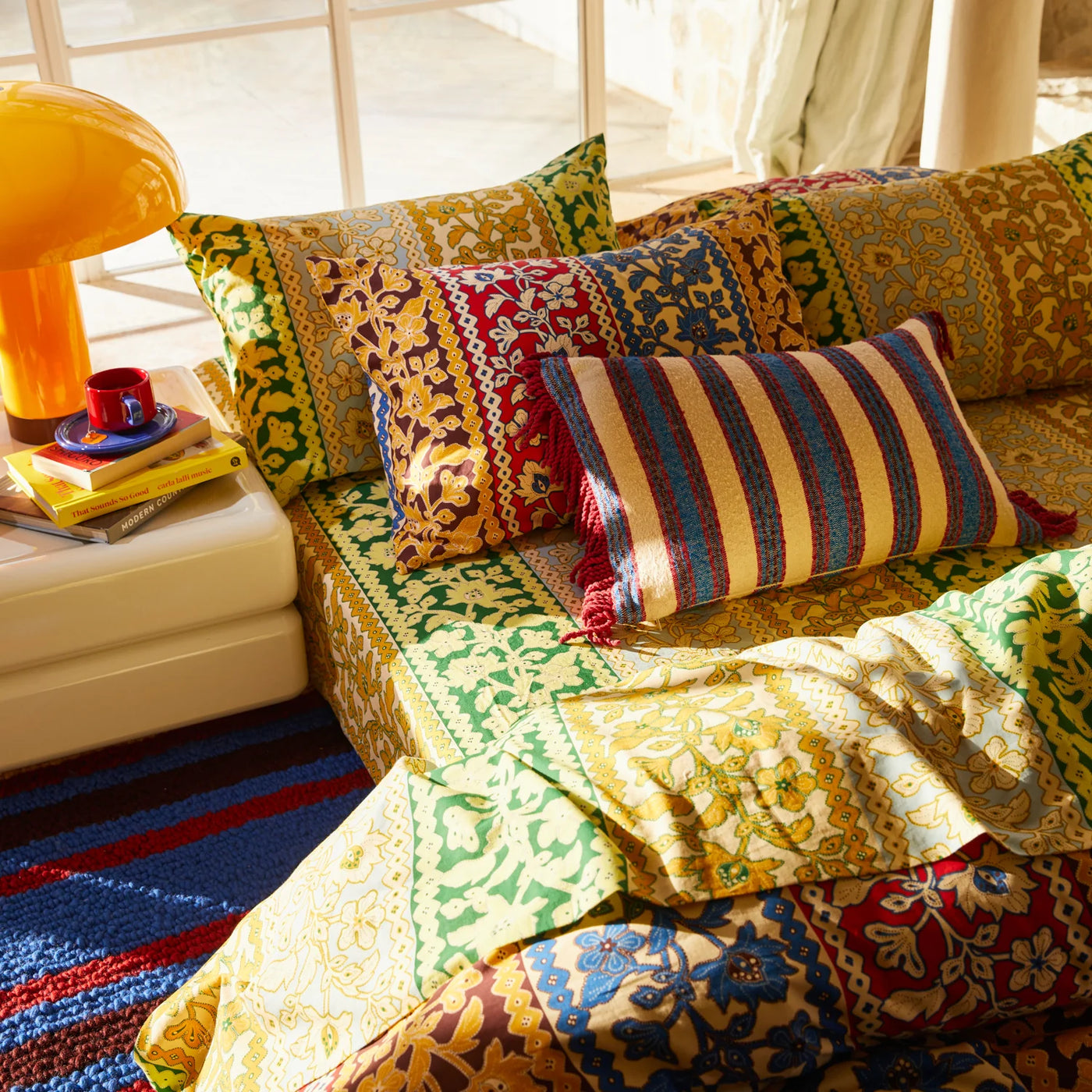 Selene Woven Cushion - Azure