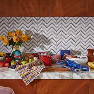 Stela Check Tea Towel - Cornflower