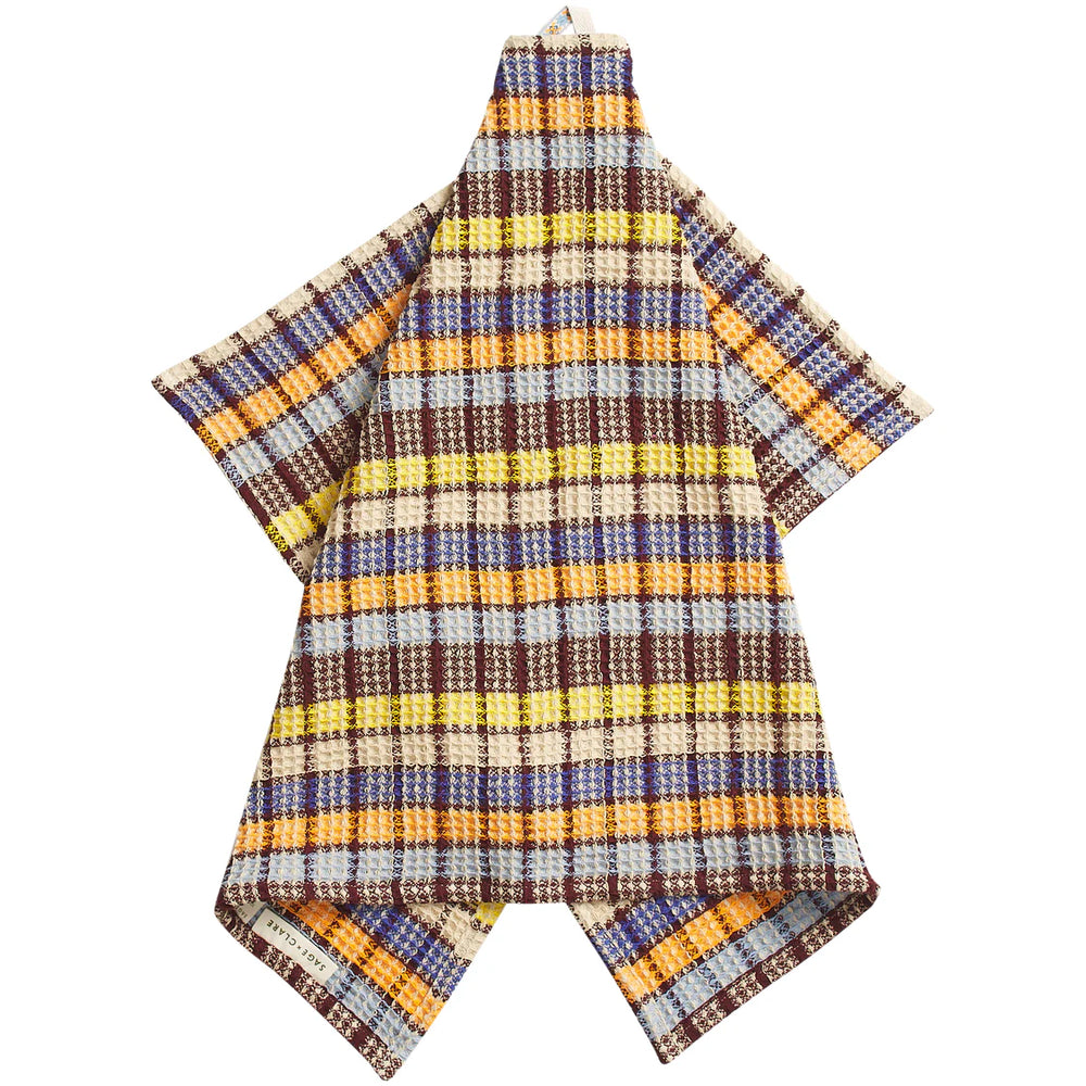 Stela Check Tea Towel - Cornflower