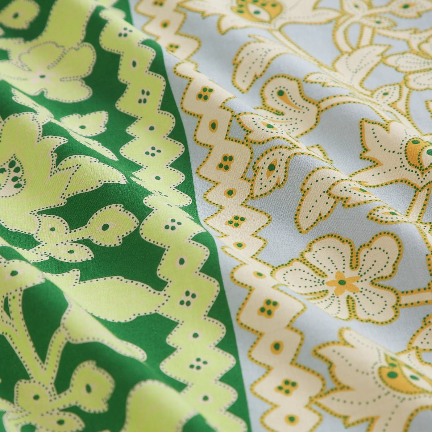Thea Cotton Quilt Cover - Kelp