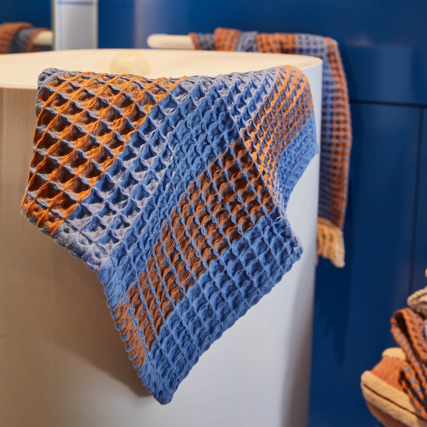 Zelia Waffle Towel Range - Blue Jay