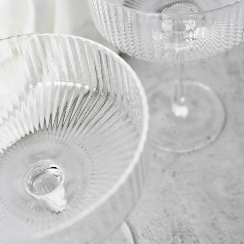 Hazel Ribbed Coupe Glass Set of 2
