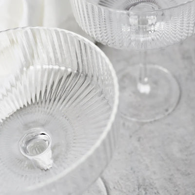 Hazel Ribbed Coupe Glass Set of 2
