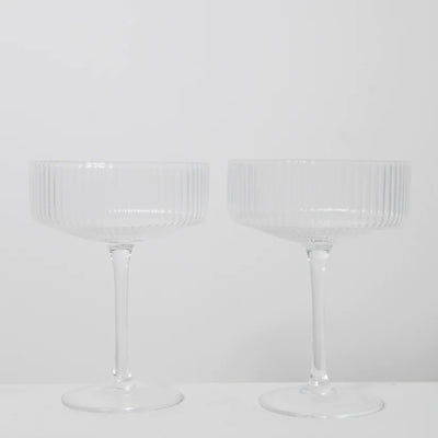 Hazel Ribbed Coupe Glass Set of 2