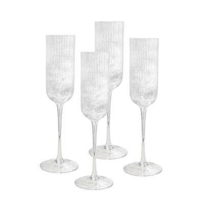 Atticus Ribbed Champagne Glass (Set of 4)