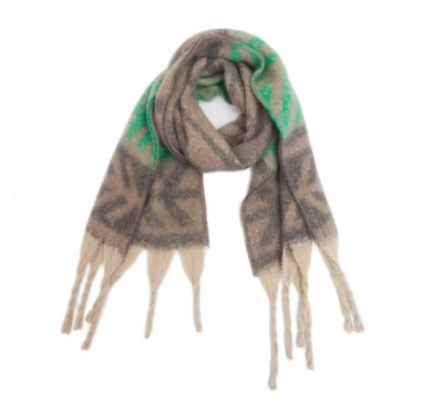 Colorado Winter Scarf - Lime and Charcoal