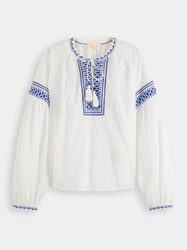 Balloon Sleeve Top with Tape Detail - 177180