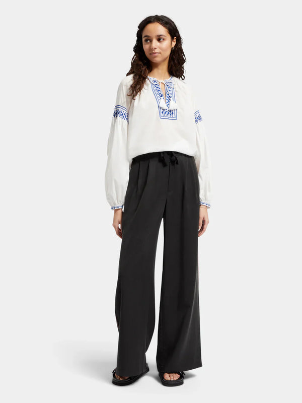 Balloon Sleeve Top with Tape Detail - 177180