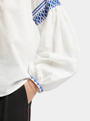 Balloon Sleeve Top with Tape Detail - 177180