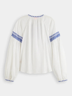 Balloon Sleeve Top with Tape Detail - 177180