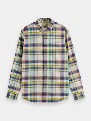 Basket Weave Check Shirt - Green Multi Check 175709