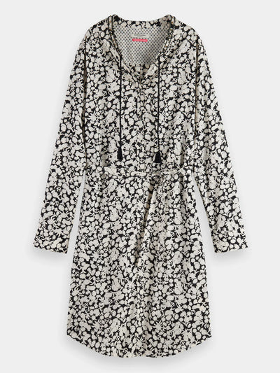 Beaded Collar Shirt Dress - Anchor Floral front side