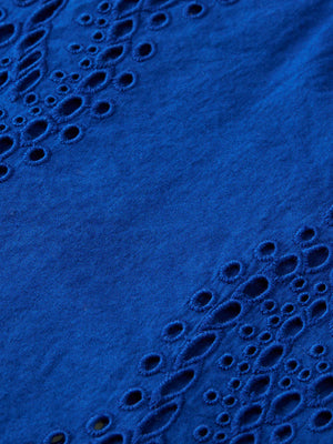 Broderie Anglaise Blouse - Electric Blue