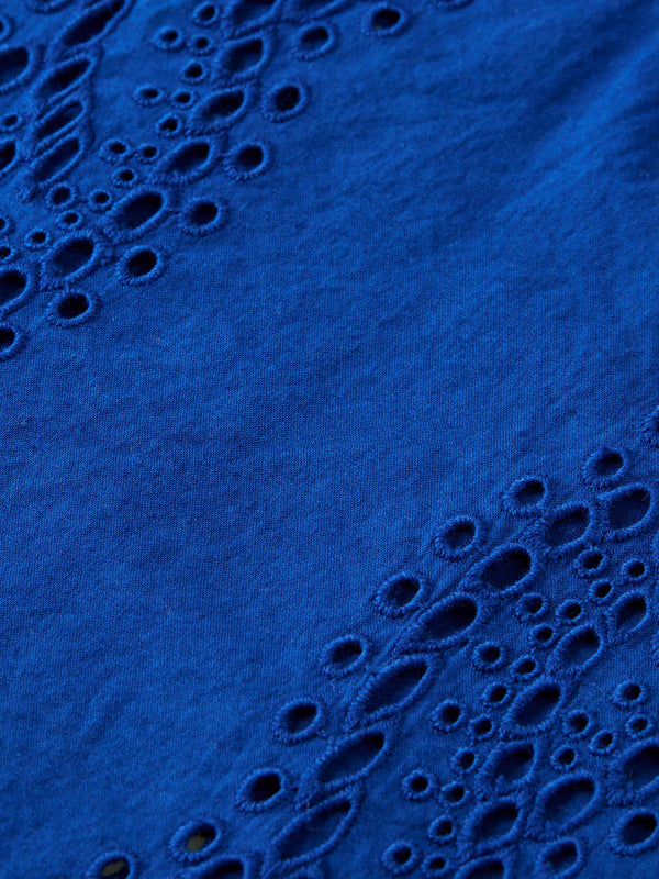 Broderie Anglaise Blouse - Electric Blue