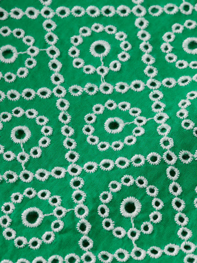 design of broderie straight leg pant