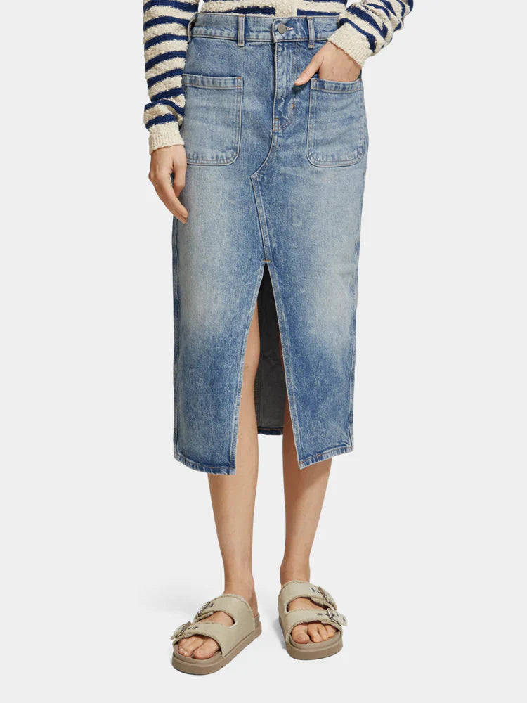 Midi Denim Skirt - Maritime 176370