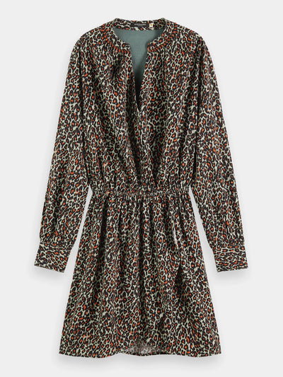 Elasticated Waist Mini Dress - Creatures Print