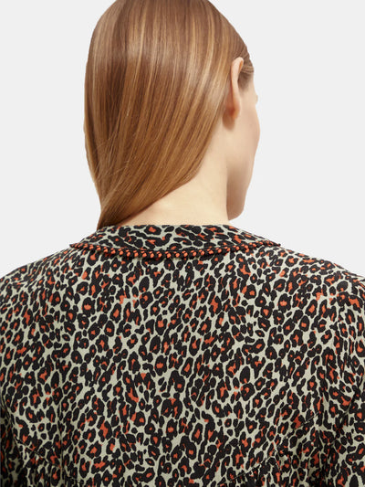 closer look of Elasticated Waist Mini Dress - Creatures Print back design 