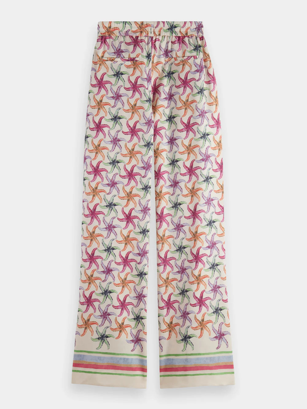 Gia Starfish Printed Pants - Starfish Border back side