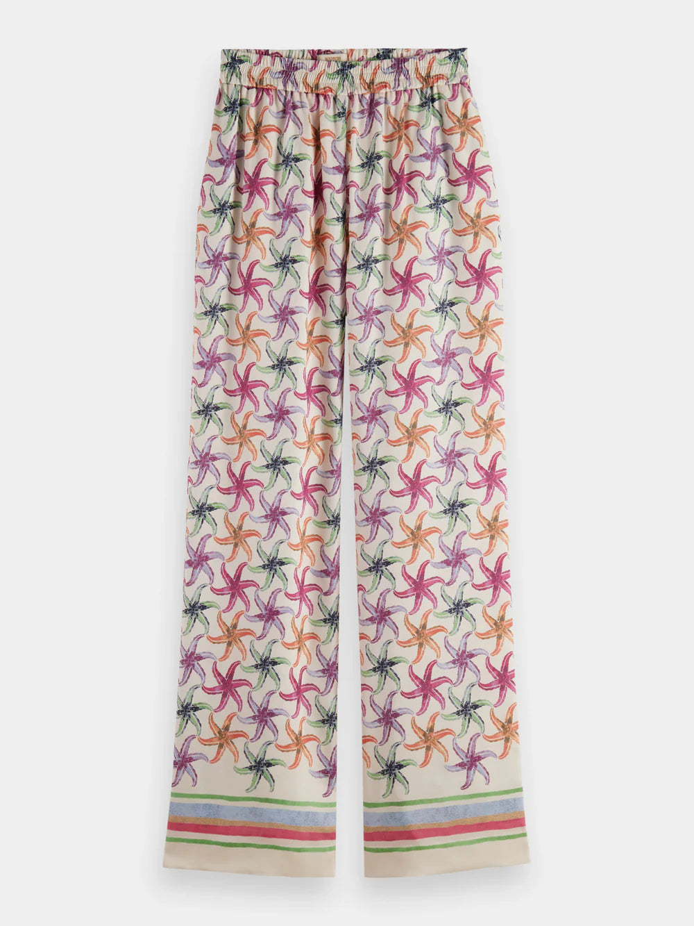 Gia Starfish Printed Pants - Starfish Border front side
