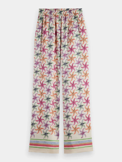 Gia Starfish Printed Pants - Starfish Border front side