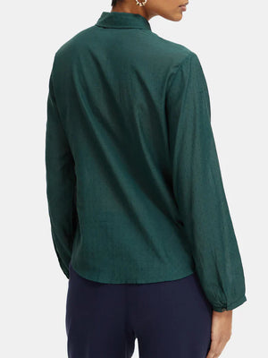 Lightweight Pintuck Blouse - Bottle Green 173312