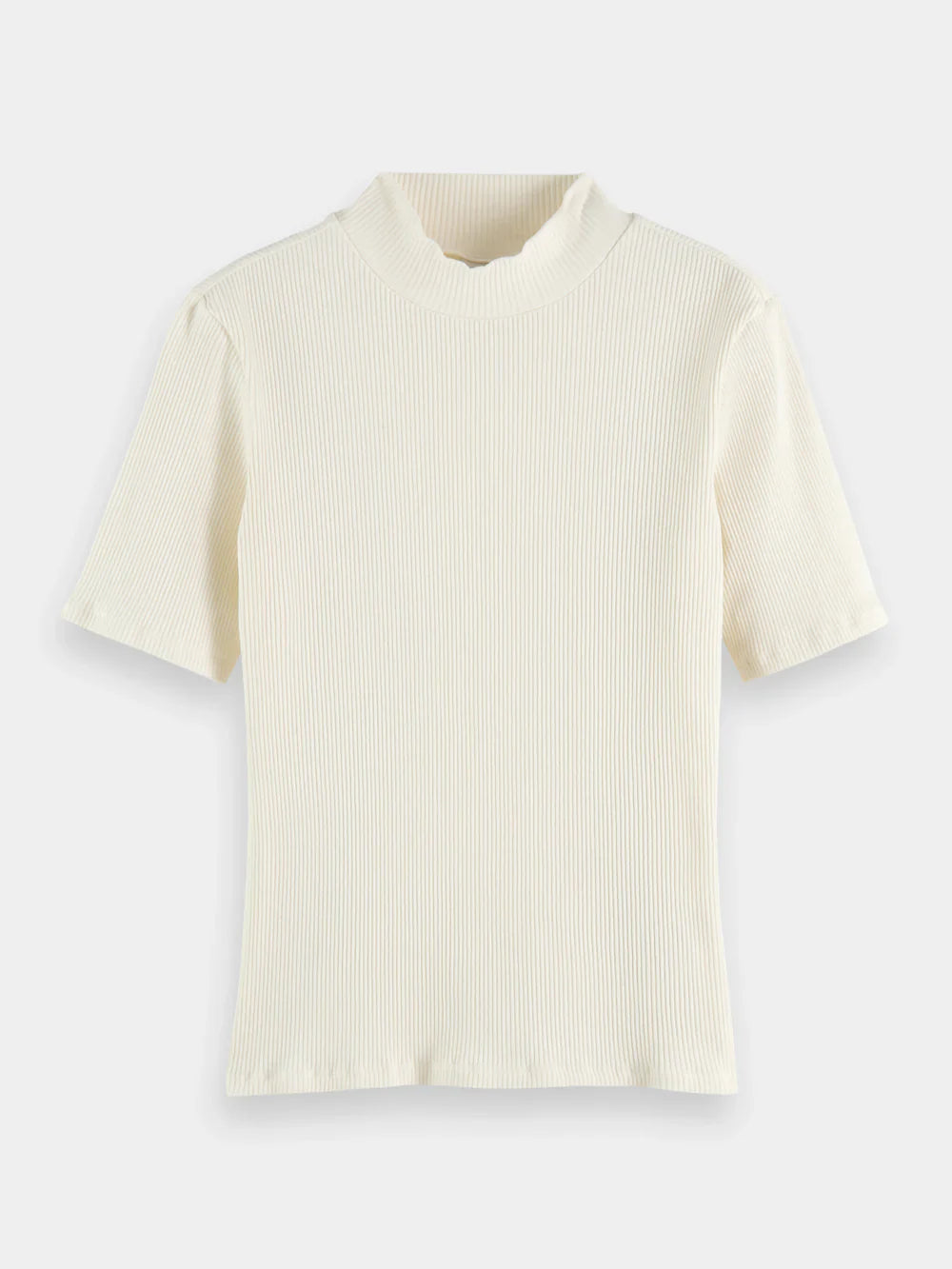 Mock neck ribbed slim-fit top - Soft Ice 177015