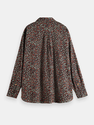 Oversized Print Shirt - Creatures Print back side