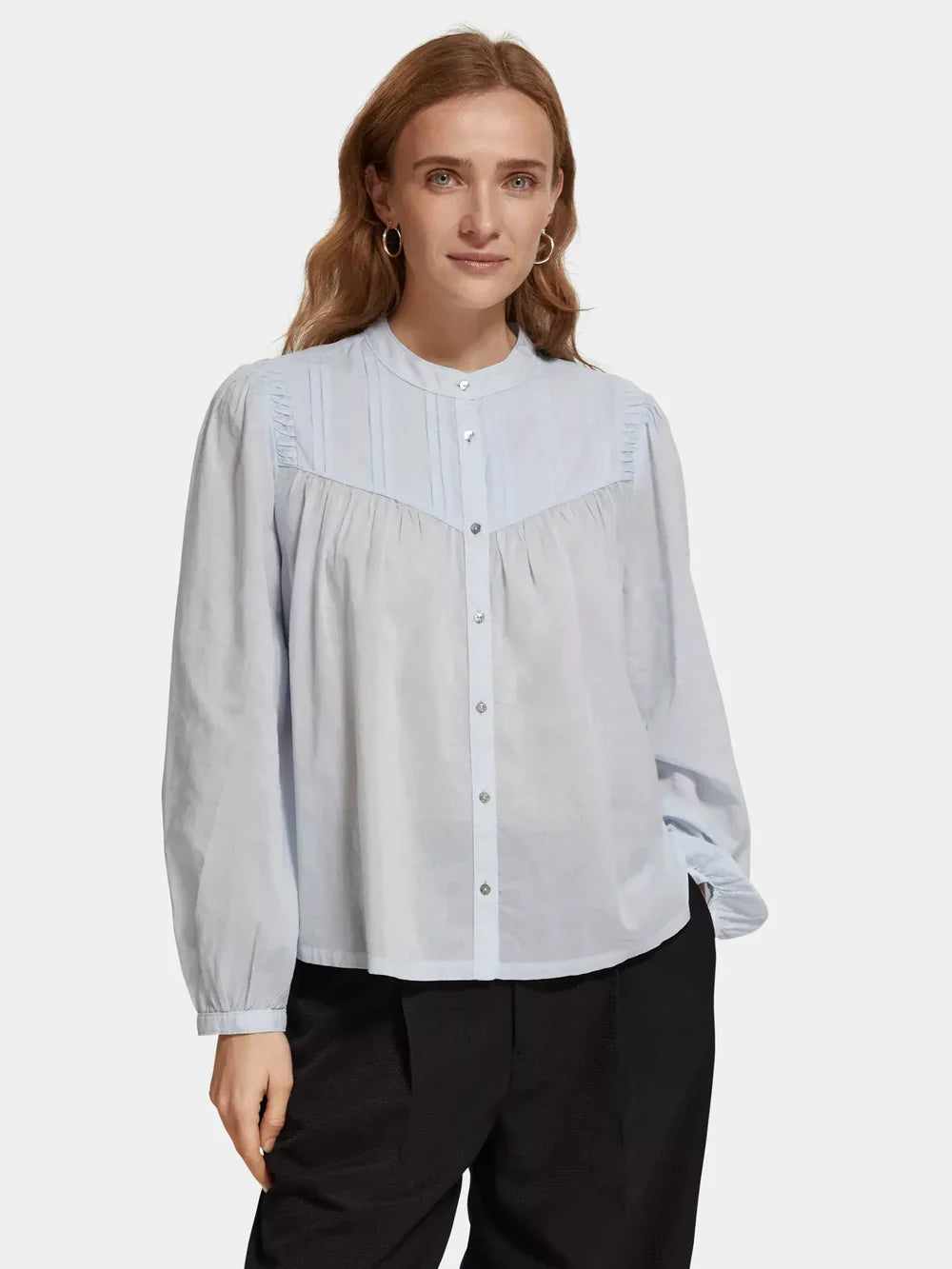 Pin Tuck Blouse - Blue 176723