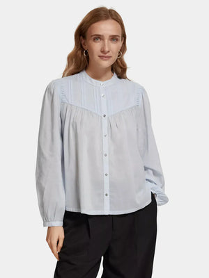 Pin Tuck Blouse - Blue 176723